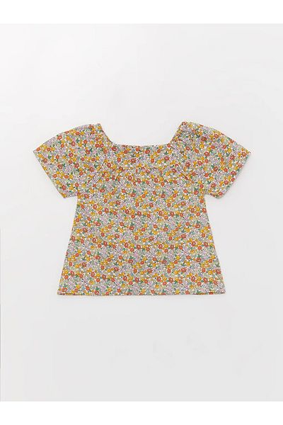 LC Waikiki Lcw Baby-Bluse mit quadratischem Kragen, gemustert