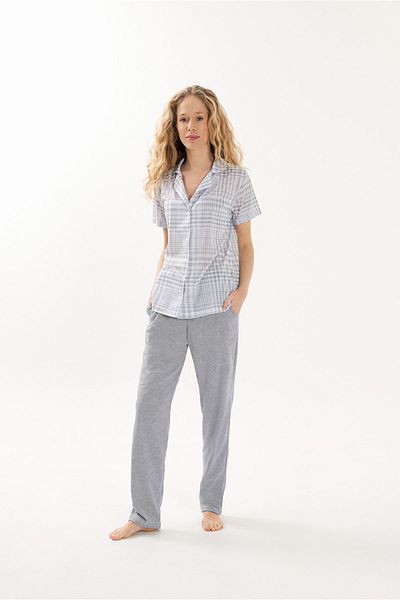 Yeni İnci Viscose 2&#Women's Gray Pajama Set of 39