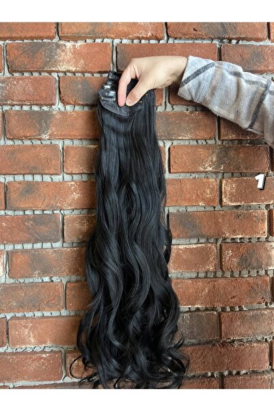 Suzan Peruk Συνθετικό ίνας κυματιστό 8 τεμάχια Snap Snap - Μαύρο