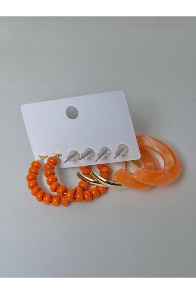 MRK 3lü Halka Çoklu Set Orta Boy Küpe