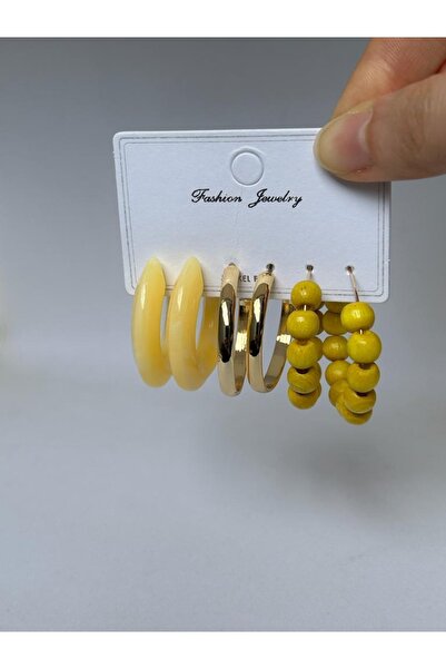 MRK 3lü Halka Çoklu Set Orta Boy Küpe