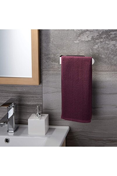 DELTAHOME Paslanmaz Çelik Yapışkanlı Havluluk 28cm Anında Kolay Montaj Vida Yok! Model: Köln