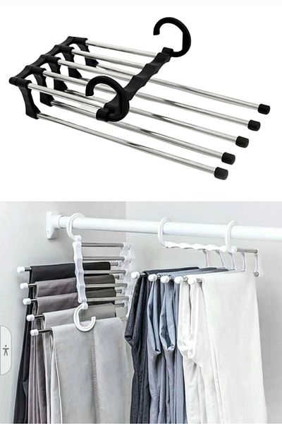 NEWSTORE HOME 1 Piece Movable Closet Pants Tie Shawl Hanger System Organizer Layered Hanger