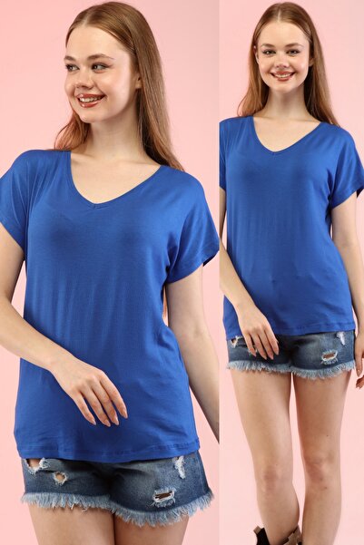 Devinka Жіночий синій 2-пакетний V-подібний комір Basic T-shirt