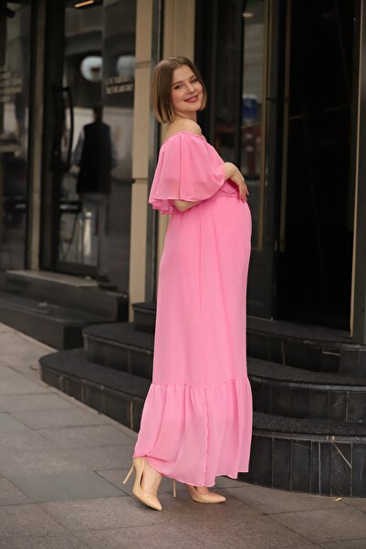 ADASTYLE Uzun, Hemile, Abiye Şifon Elbise