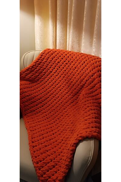 Moda Biçer Yumuşacık El Örgüsü %100 Organik Antialerjenik Bebek Battaniye 90*90