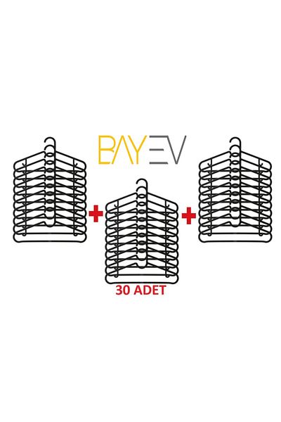 Bayev 30 Model Clothes Hangers - Scarf and Trousers Hanger Multiple Hangers