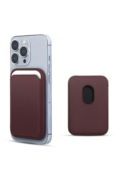 By mia Iphone 13 Tüm Modelerine Uyumlu Magsafe Özellikli Cardsafe MOR Deri Cü...