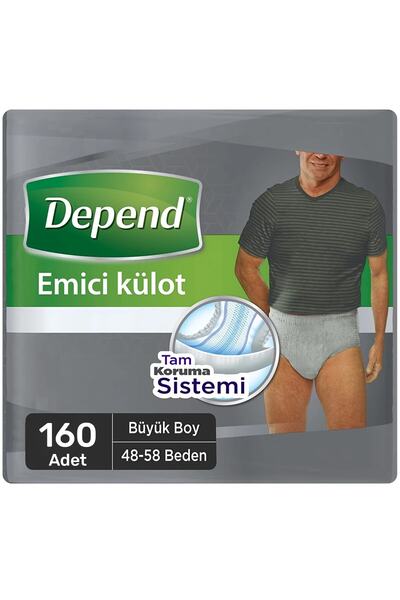 Depend Erkek Emici Külot Large ( Büyük) Boy 48-58 Beden 160 Adet
