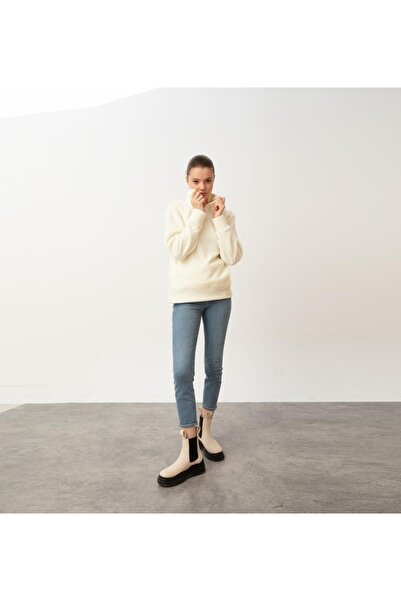 Nors Vanir Basic Світло-бежевий світшот з напівзастібкою на блискавці