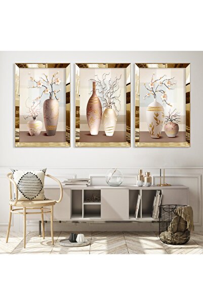 Zevahir Mobilya Dekorasyon Set de masă din MDF triplu cu oglindă minimalistă ...