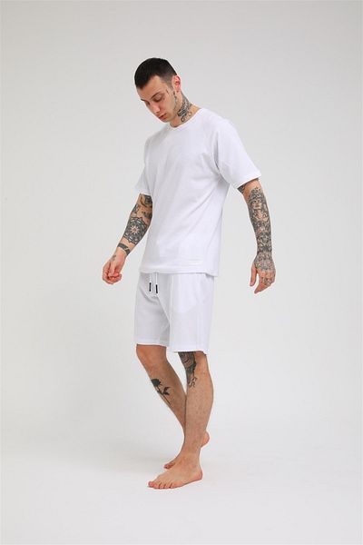 Rocqerx R-5257 Waffle Reglan Sleeve Shorts Set