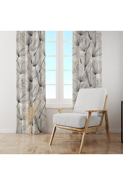 MUN HOME Ψηφιακή τυπωμένη κουρτίνα φόντου Μονό φτερό 140 X 260 cm άκρη διπλωμένη ραμμένη