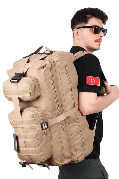 KORDAK Outdoor 65 Lt Beige Camping Mountaineer Vacation Backpack