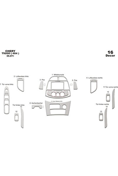 meriç cockpit design ميريتش ®   شيري تيجو 4x4 توريد توريد امامي الومنيوم 16 ق...