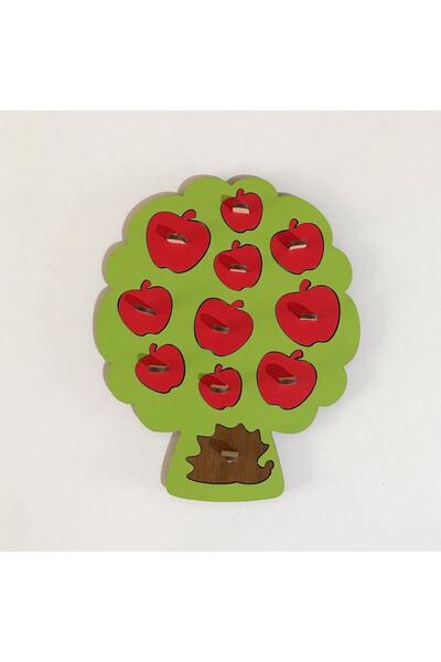EFFECT DESİGN Apple Tree Puzzle - Wooden Find Plug Educational Toy