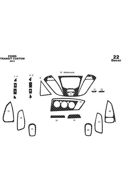meriç cockpit design ميريتش ®   ترانزيت توربيدو امامي مخصص كربون 22 قطعة 2014...