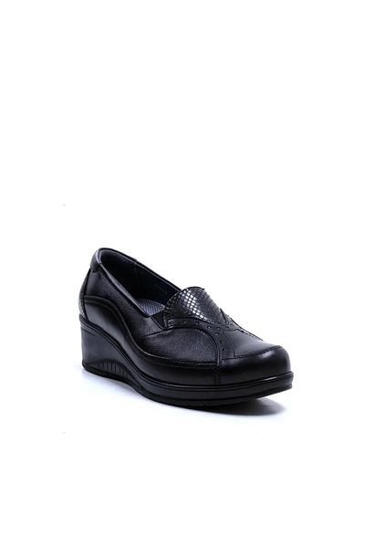 Forelli Pantofi de damă negri din piele anatomică Rosa-g, potriviti pentru proeminența osoasă 57603