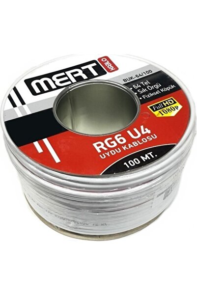 Mert Kablo Rg6u4 Uydu Anten Kablosu 64tel 100metre