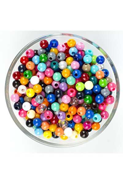 yfhobi 25 Gram - 6 Mm, Karışık Renkli, Yuvarlak Takı Ve Süs Boncuğu, 1.kalite...