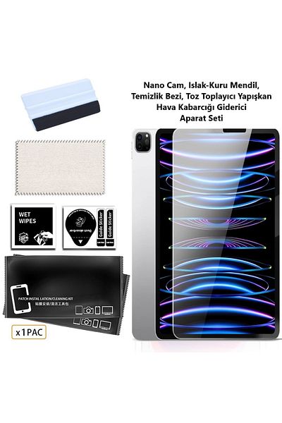 TEKNETSTORE ابل ايباد برو 12.9 بوصة (الجيل الخامس / الجيل السادس) مجموعة واقي شاشة مرنة مقاومة للصدمات