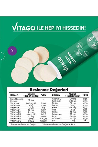 Vitago Vitamin Promultivit 20li Efervesan Tablet