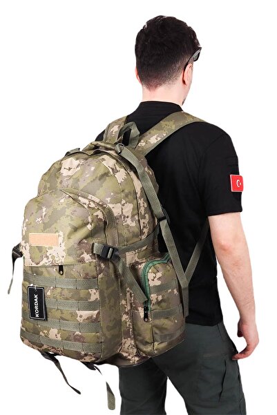 KORDAK Outdoor Large Tsk Camouflage 75 Lt Camping Vacation Backpack - Military Bag