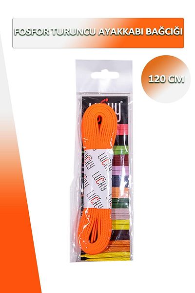 Dopar Lucky Orange Highlighter Shoes - Flat Laces, 120 cm