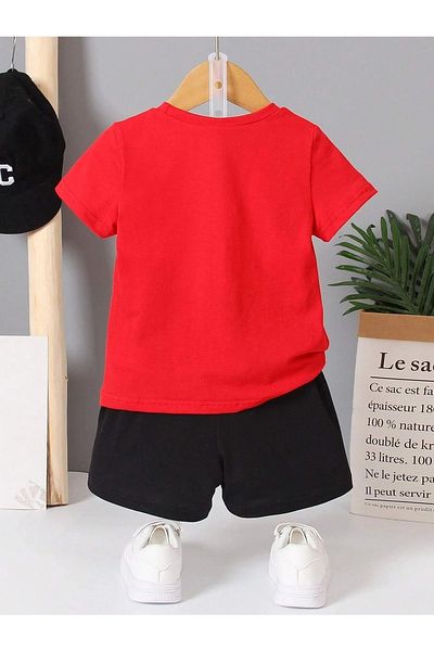 LePold Boy's Tiger Patterned T-Shirt and Shorts Set