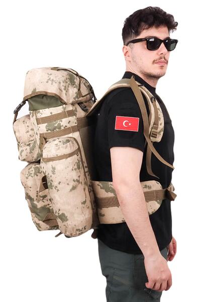 KORDAK Desert Camouflage Military Bag 90 Lt Αδιάβροχο υφασμάτινο σακίδιο πλάτης - Mountaineer Military Bag
