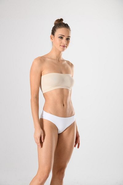 Miss Fit 12584 Chiloți albi pentru femei, tăiați cu laser, fără sudură pentru burtă