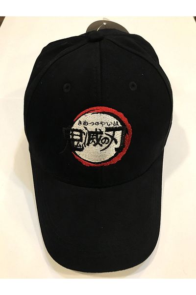 Orijin Tekstil Demon Slayer Logo Embroidered Unisex Black Hat