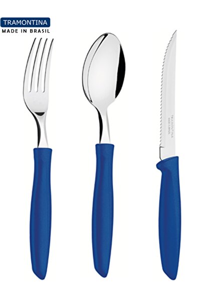 TRAMONTINA 3lü Set - Çatal - Kaşık - Bıçak Takımı Cobalt
