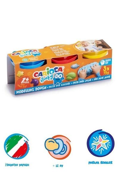 CARIOCA Baby Play Dough - 3 Pieces X 75 Gr