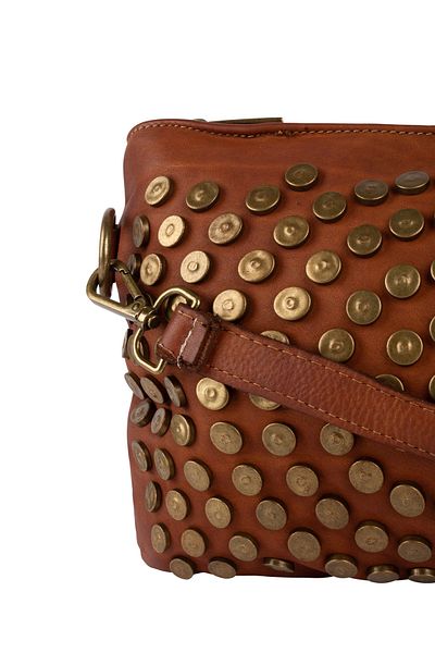 Dreimaster Vintage Ledertasche mit Nieten
