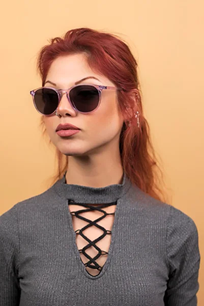 By Donetto Fleur Unisex Lilac Sunglasses