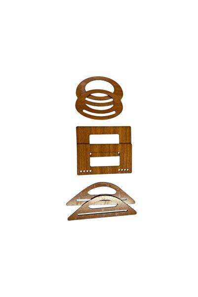 aladepo Дървена дръжка за чанта, орехова MDF дръжка (3 чифта)