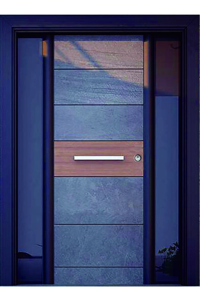 tezwood ahşap kapı sanayi Çelik Kapı Fiyatları Siyah Kasalı Lüx Villa Kapısı, Apartman Kapısı, Dış Mekan Kapısı Sağ Açılım