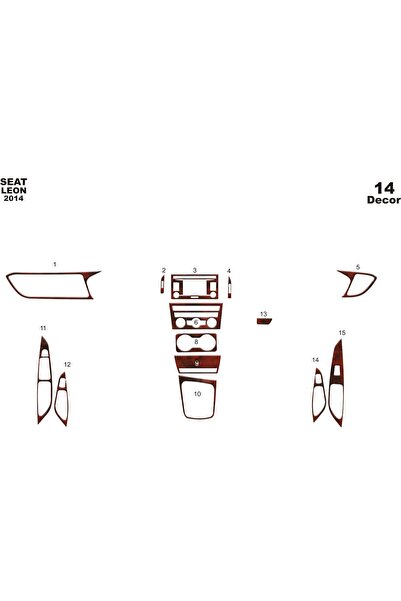 meriç cockpit design ميريتش ®   سيات ليون توربيدو امامي مطلي اسود لامع 14 قطع...