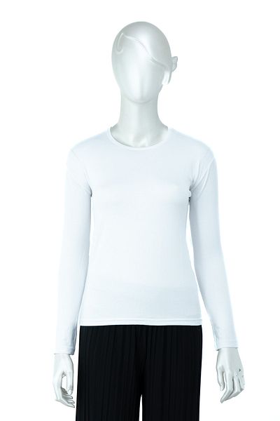 Oppland Women's Solid Color Round Collar Long Sleeve Dark Design Fitted Lycra Viscose Fabric Badi