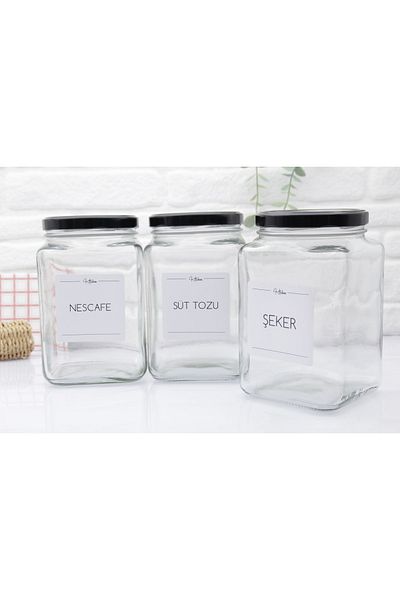 zezedesing Glass Nescafe-milk Powder-candy Storage Jar with Black Lid 1600ml