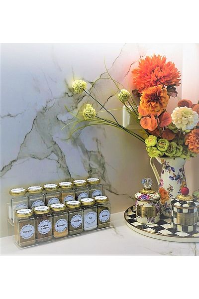 color house Ladder Model Plexi Organizer Countertop Organizer 31 Cm * 11 Cm (Jars Excluded)