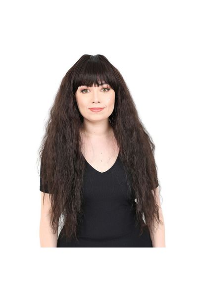 KONAK PERUK Fiber Synthetic Wig - Long Perch and Fluffy Wavy, Brown
