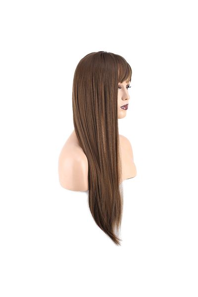 KONAK PERUK Long Fiber Synthetic Wig - Straight Perch - Auburn
