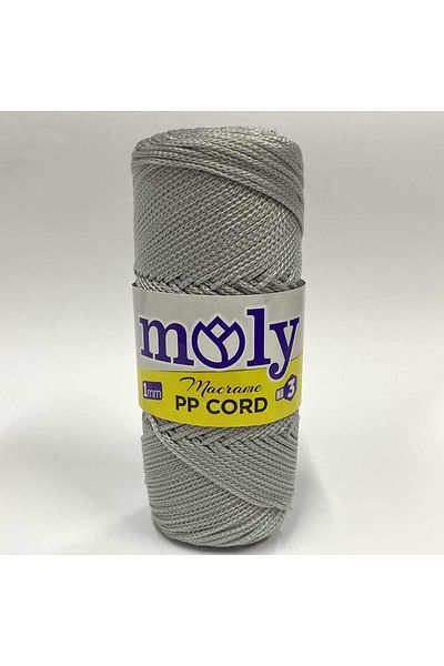 Moly Πολυεστερικό νήμα μακραμέ γκρι ανοιχτό (100 γρ.)