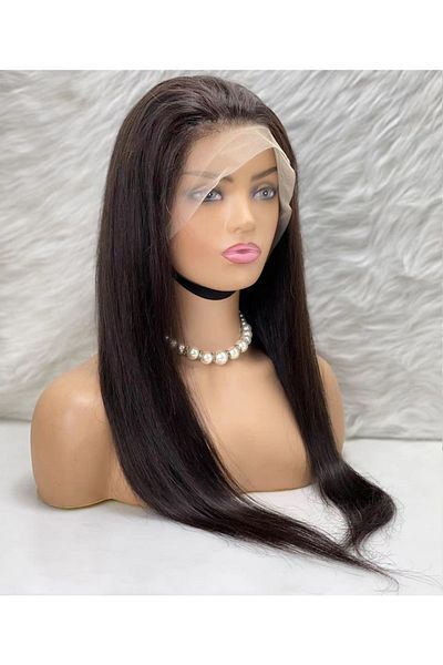 KONAK PERUK Real Front Lace Tulle Wig - Fluffy Afro - Natural 65-70cm