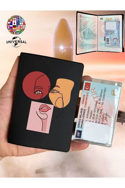 Cekuonline Nobility Patterned Smooth Surface Leather Passport Cover Case Suitable for All Country Passports
