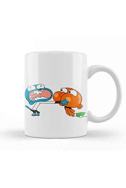Baskı Dükkanı Gumball Darwin Çılgın Best Friends Kupa Bardak Porselen