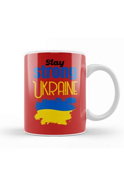 Baskı Dükkanı حرب أوكرانيا الحرة مع روسيا ابق قويًا علم أوكرانيا 2022 كوب بور...