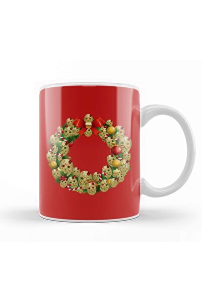 Baskı Dükkanı Jason Friday 13th Multiface Christmas Wreath Mug Glass Porcelain
